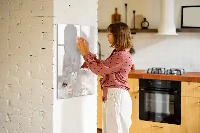 Magnettafel zum Beschriften mit Pfingstrosen-Motiv