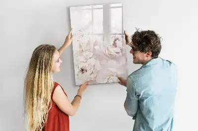 Magnettafel zum Beschriften mit Pfingstrosen-Motiv