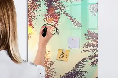 Beschreibbare Magnettafel mit Motiv tropische Palme