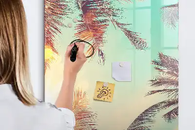 Beschreibbare Magnettafel mit Motiv tropische Palme