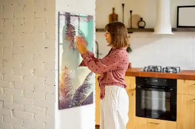 Beschreibbare Magnettafel mit Motiv tropische Palme