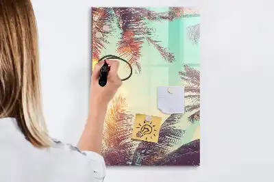 Beschreibbare Magnettafel mit Motiv tropische Palme