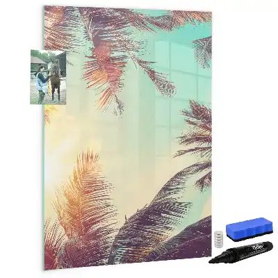 Beschreibbare Magnettafel mit Motiv tropische Palme