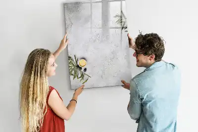 Magnettafel beschreibbar im Design Beton und Olive