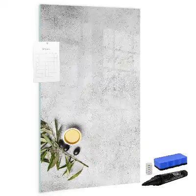 Magnettafel beschreibbar im Design Beton und Olive