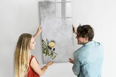 Magnettafel beschreibbar im Design Beton und Olive