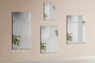 Magnettafel beschreibbar im Design Beton und Olive