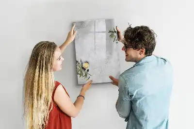 Magnettafel beschreibbar im Design Beton und Olive