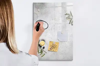 Magnettafel beschreibbar im Design Beton und Olive