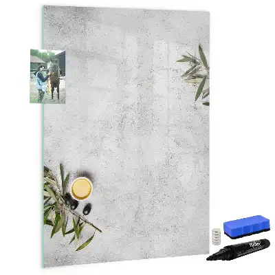 Magnettafel beschreibbar im Design Beton und Olive