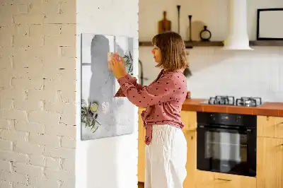 Magnettafel beschreibbar im Design Beton und Olive