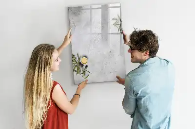 Magnettafel beschreibbar im Design Beton und Olive