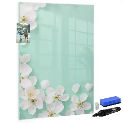 Magnettafel mit Blumenmotiv zum Schreiben mit Design Blühende Blumen
