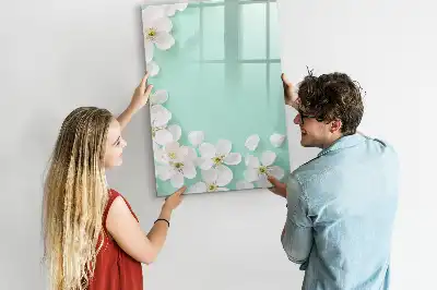 Magnettafel mit Blumenmotiv zum Schreiben mit Design Blühende Blumen