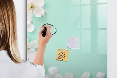 Magnettafel mit Blumenmotiv zum Schreiben mit Design Blühende Blumen