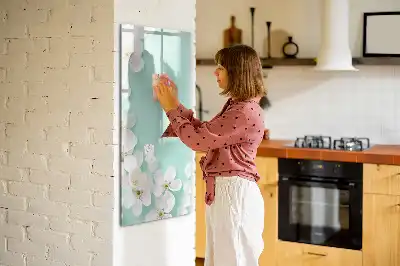Magnettafel mit Blumenmotiv zum Schreiben mit Design Blühende Blumen