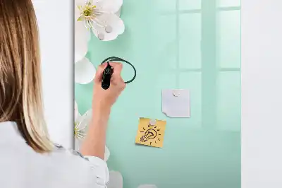 Magnettafel mit Blumenmotiv zum Schreiben mit Design Blühende Blumen