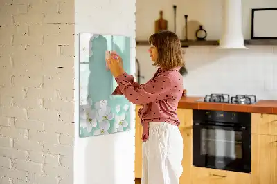 Magnettafel mit Blumenmotiv zum Schreiben mit Design Blühende Blumen