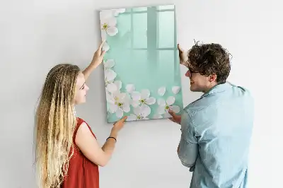 Magnettafel mit Blumenmotiv zum Schreiben mit Design Blühende Blumen