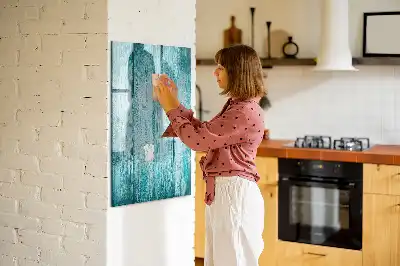 Magnettafel zum Schreiben in Blau aus Holz