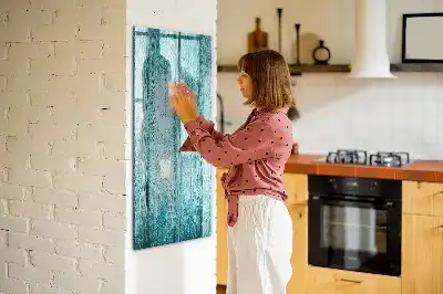 Magnettafel zum Schreiben in Blau aus Holz