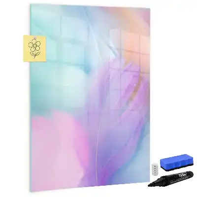 Magnettafel beschreibbar mit Pastellfedern Design