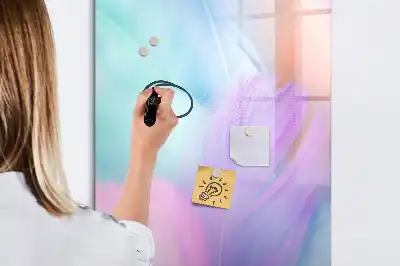 Magnettafel beschreibbar mit Pastellfedern Design