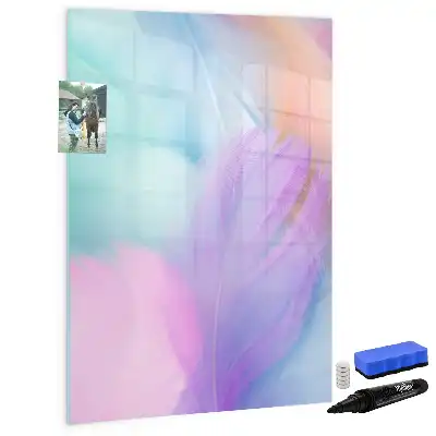 Magnettafel beschreibbar mit Pastellfedern Design