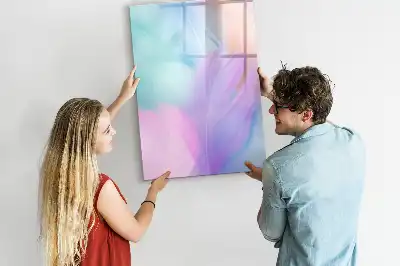 Magnettafel beschreibbar mit Pastellfedern Design