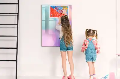 Magnettafel beschreibbar mit Pastellfedern Design