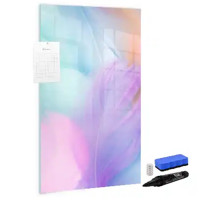 Magnettafel beschreibbar mit Pastellfedern Design