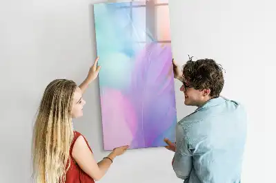 Magnettafel beschreibbar mit Pastellfedern Design