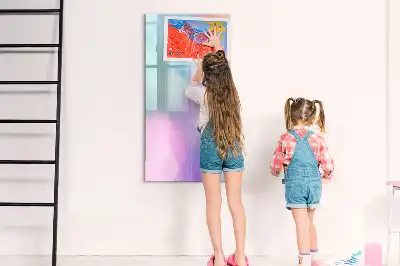 Magnettafel beschreibbar mit Pastellfedern Design