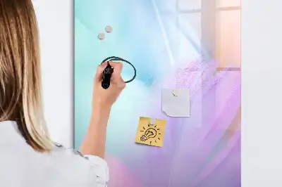 Magnettafel beschreibbar mit Pastellfedern Design