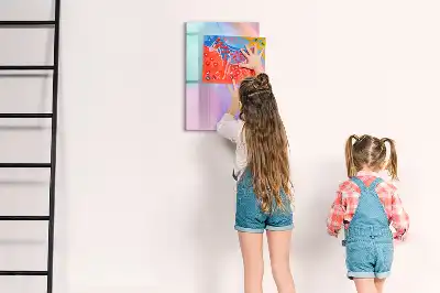 Magnettafel beschreibbar mit Pastellfedern Design