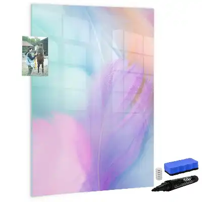 Magnettafel beschreibbar mit Pastellfedern Design