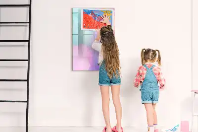 Magnettafel beschreibbar mit Pastellfedern Design