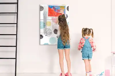 Magnettafel beschreibbar mit Motiv bunte Kreise