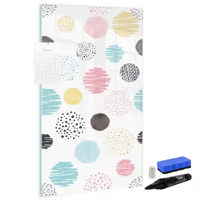 Magnettafel beschreibbar mit Motiv bunte Kreise