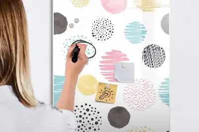 Magnettafel beschreibbar mit Motiv bunte Kreise