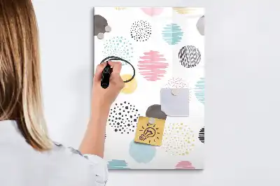 Magnettafel beschreibbar mit Motiv bunte Kreise