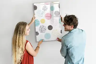 Magnettafel beschreibbar mit Motiv bunte Kreise