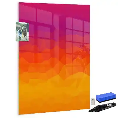 Beschreibbare Magnettafel mit Sonnenaufgang Farbverlauf