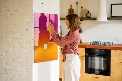 Beschreibbare Magnettafel mit Sonnenaufgang Farbverlauf