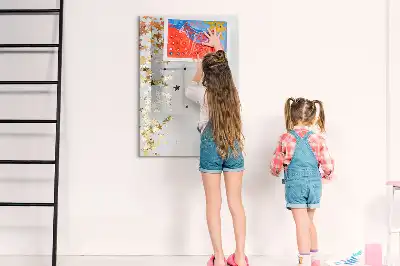 Beschreibbare Magnettafel mit Sternenmotiv