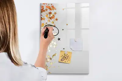 Beschreibbare Magnettafel mit Sternenmotiv