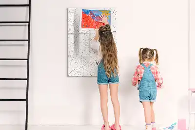 Magnettafel beschreibbar mit Motiv abstrakte Linien