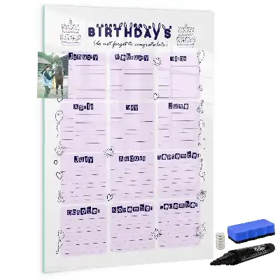 Beschreibbare Magnettafel mit Motiv Geburtsort