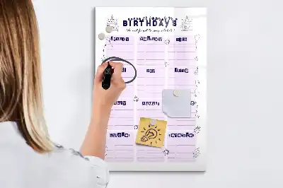Beschreibbare Magnettafel mit Motiv Geburtsort