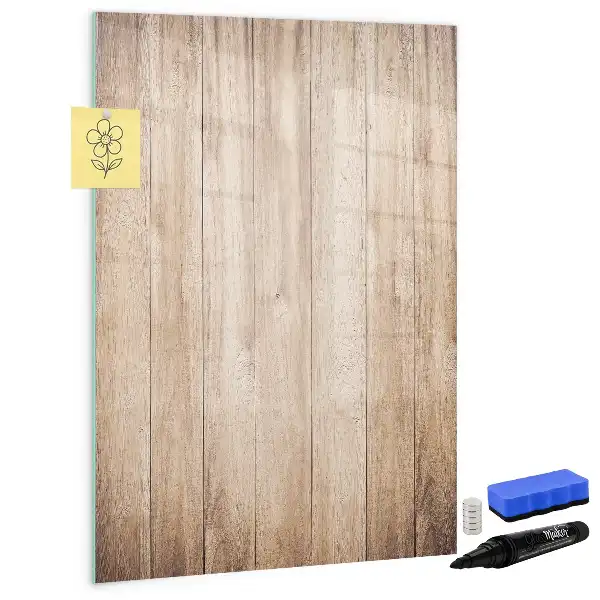 Beschreibbare Magnettafel in heller Holzoptik